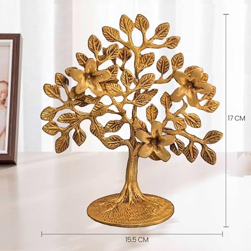 Pure Brass Kalpavriksha Tree | Tree of Life Showpiece for Home Decor, Vaastu & Feng Shui
