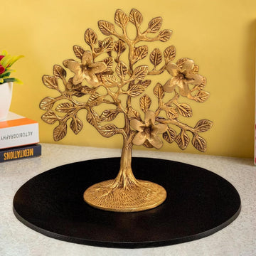 Pure Brass Kalpavriksha Tree | Tree of Life Showpiece for Home Decor, Vaastu & Feng Shui