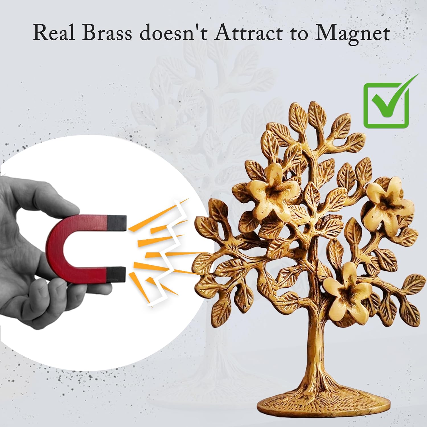 Pure Brass Kalpavriksha Tree | Tree of Life Showpiece for Home Decor, Vaastu & Feng Shui