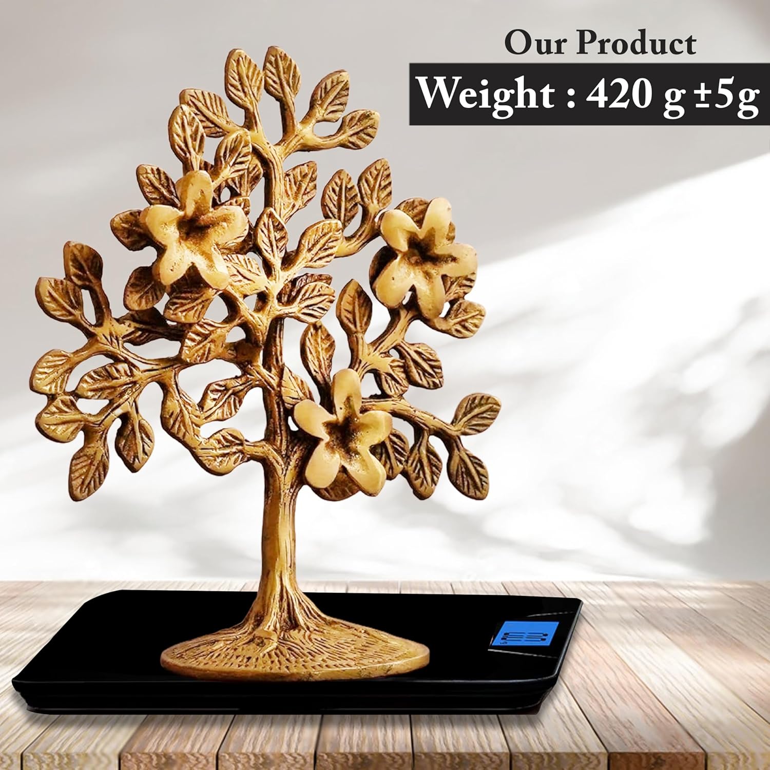 Pure Brass Kalpavriksha Tree | Tree of Life Showpiece for Home Decor, Vaastu & Feng Shui