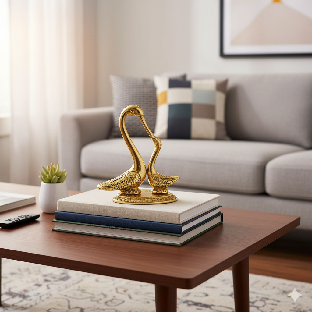 Kissing Swan Pair Figurine | Lucky Love Birds Decor for Wedding, Anniversary & Valentine Gifts