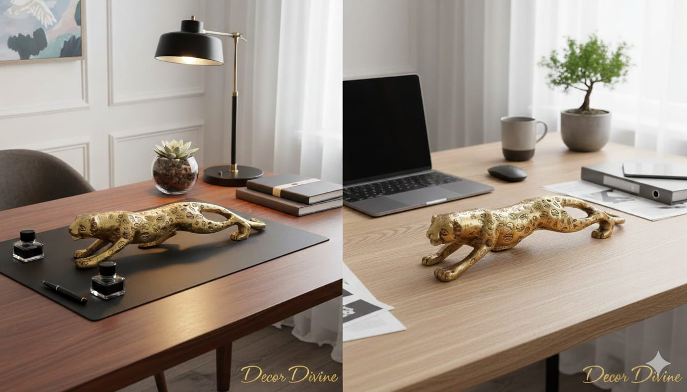 Majestic Brass Jaguar Figurine | Premium Handcrafted Wild Cat Décor for Home & Office