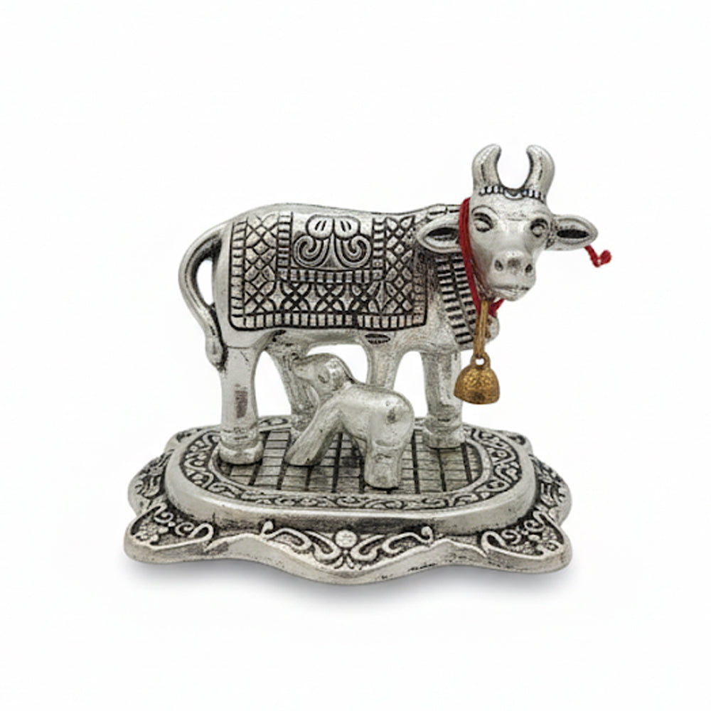 Decorative Kamdhenu Cow & Calf Statue | Feng Shui, Vastu, Pooja & Tabletop Decor